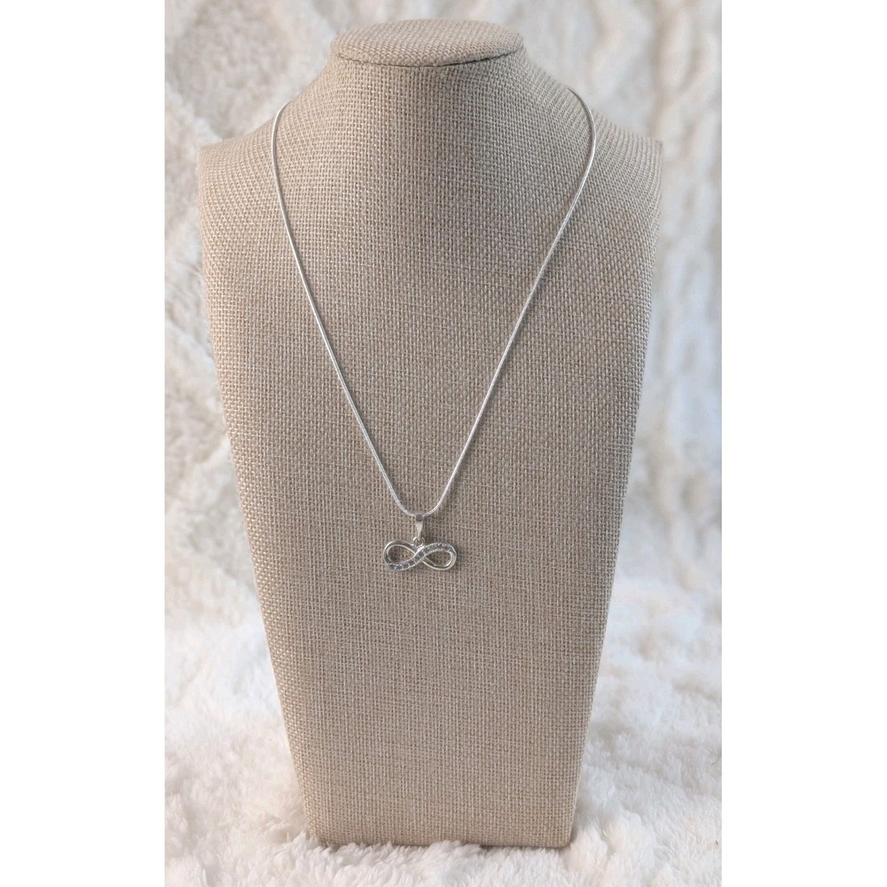 Sterling Silver Infinity Necklace 925 CZ Forever Love Pendant